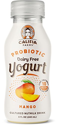 Califia Farms Mango Probiotic Drinkable Yogurt, 8 Oz (Pack of 8) | Dairy Free | Plant Based | Nut Yogurt | Vegan | Non-GMO