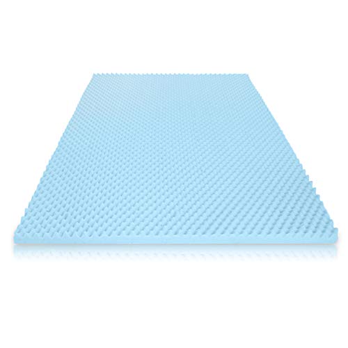 Milliard 2in. Egg Crate Gel Memory Foam Mattress Topper - Twin, Mattress Pad Provides Great Pressure Relief, Gel Infusion Contributes to a Cooler Night Sleep (Twin)