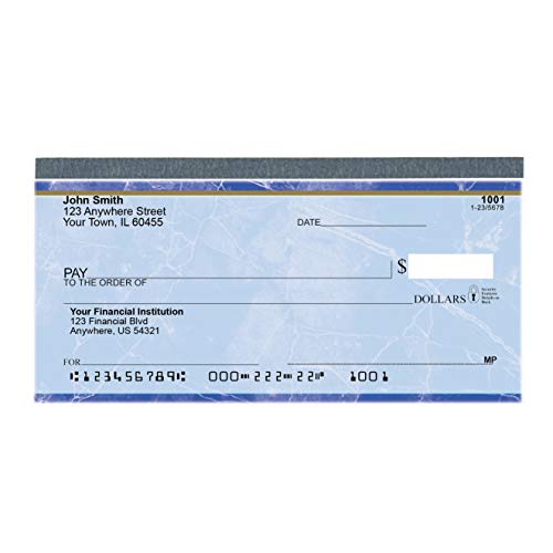 Value Price Blue Marble Top Tear Personal Checks (1 Box of Singles, Qty. 125)