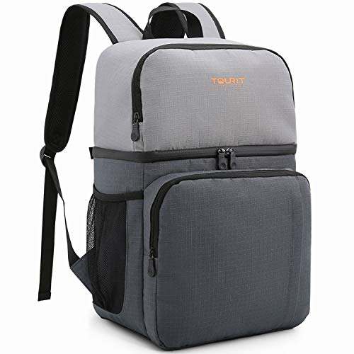 TOURIT Insulated Cooler Backpack Double Deck Light Lunch Backpack with Cooler Compartment for Men Women to Work, Picnics, Hiking, Beach, Park or Day Trips