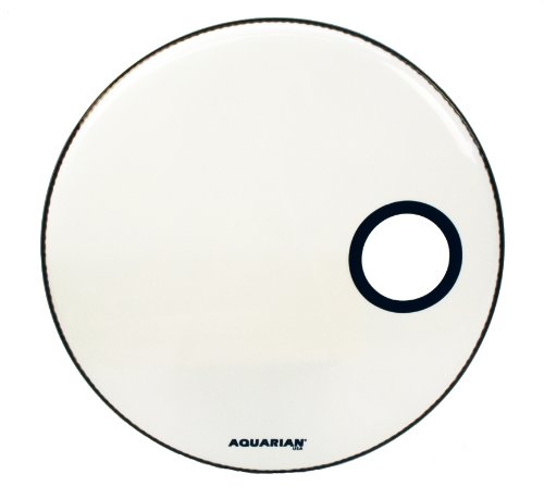 Aquarian Drumheads SMPTCC20WH Offset Ported Bass 20-inch Bass Drum Head, goss white
