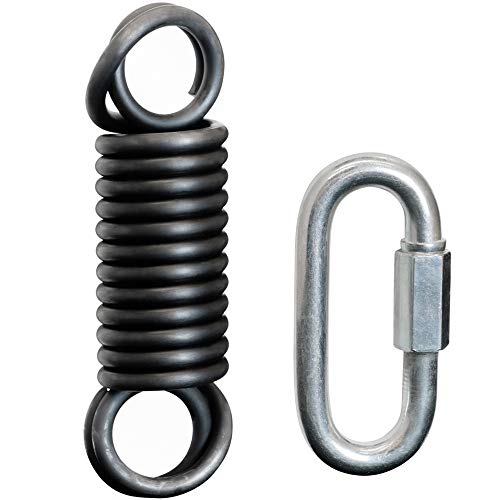Meister Professional Heavy Bag Spring for Punching Bags up to 250lb - Black w/Screwlock Carabiner