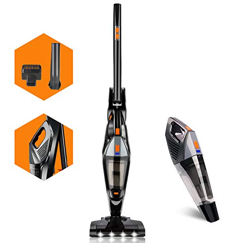 Hikeren Cordless Vacuum, Stick Vacuum Cleaner with 18kpa Powerful Suction, 35mins-Running Lithium-ion Battery, 2 in 1 Pro Lightweight Handheld Vacuum Cleaner for Home Hard Floor Car Pet Hair, Black