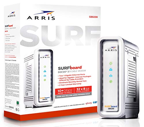 ARRIS SURFboard SB8200 DOCSIS 3.1 Gigabit Cable Modem, Approved for Cox, Xfinity, Spectrum & others