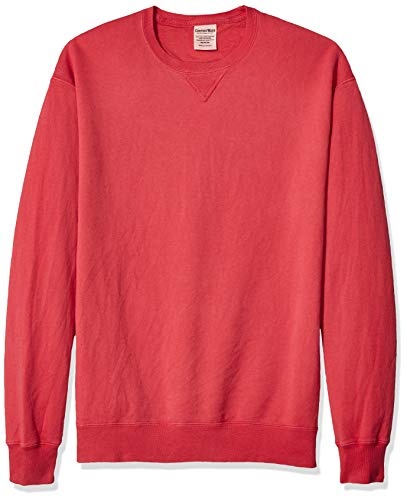 Hanes Men's ComfortWash Garment Dyed Fleece Sweatshirt, Crimson Fall, Small