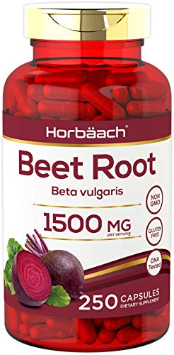 Beet Root Powder Capsules 1500mg | 250 Pills | Herbal Extract | Gluten Free, Non-GMO Supplement | by Horbaach