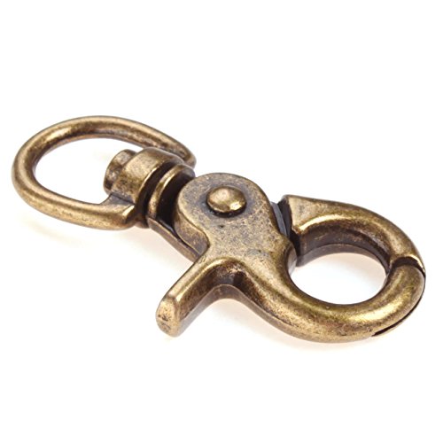 COTOWIN Pack of 10 Antique Brass Lobster Clasps Oval Swivel Trigger Clips Hooks Clips Snap for Straps Bags Belting Leathercraft