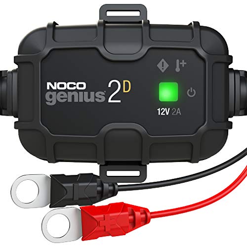NOCO GENIUS2D, 2-Amp Direct-Mount Onboard Charger, 12V Battery Charger, Battery Maintainer, And Battery Desulfator With Temperature Compensation