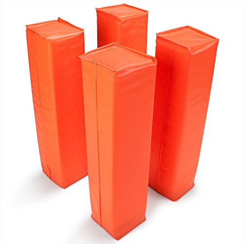 Crown Sporting Goods Anchorless Weighted Football Pylons (Set of 4), Orange