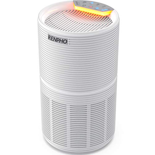 RENPHO Air Purifier for Allergies and Pets Hair with HEPA Filter, Home Large Room 240 SQ.FT, Quiet Compact Air Cleaner Odor Eliminators in Bedroom for Mold, Smoke, Germ, Dust and Pollen, Night Light