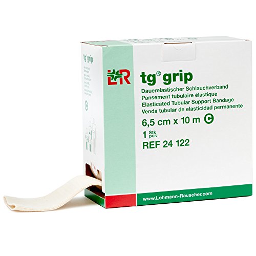 Lohmann & Rauscher Tg Grip, Size C, 6.5cm x 10m, Elasticated Tubular Compression Bandage for Light & Comfortable Support, Sleeve for Sprains, Strains, Soft Tissue Injuries, Skin Friendly Stockinette