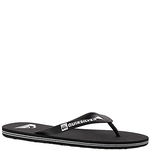 Quiksilver Men's Molokai 3-Point Flip Flop Sandal, Black/Black/White, 11 M US
