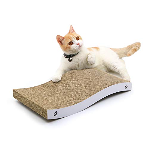 Coching Cat Scratcher Cardboard Curved Shape Scratch Pad with Premium Scratch Textures Design Durable Scratching Pad Reversible