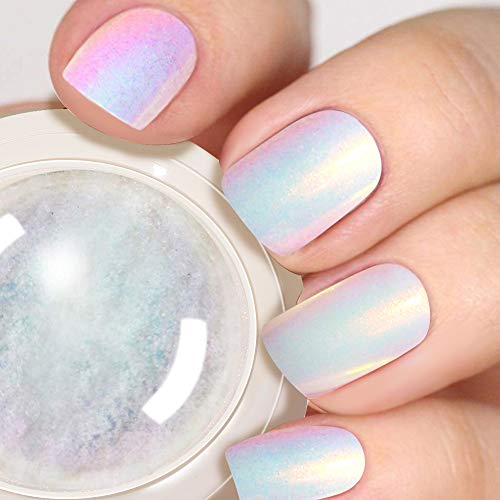 PrettyDiva Mermaid Chrome Nail Powder - Neon Iridescent Nail Powder Aurora Nail Pigment, Opal Unicorn Chrome Nail Powder Manicure Pigment #02