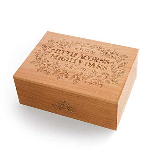 Little Acorns Laser Cut Wood Keepsake or Memory Box [Christmas, Personalized Gifts, Holiday, Gift Box, Love]