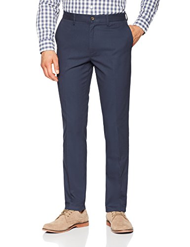 Amazon Essentials Men's Slim-Fit Wrinkle-Resistant Flat-Front Chino Pant, Navy, 40W x 34L
