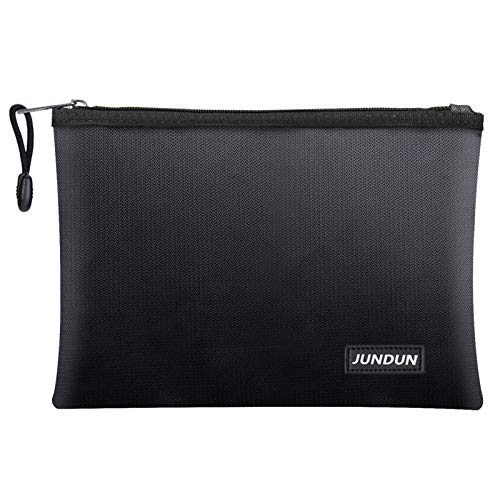 JUNDUN Fireproof Document Bags,13.4”x 9.4”Waterproof and Fireproof Money Bag,Fireproof Safe Storage Pouch with Zipper for A4 Document Holder,File,Cash and Tablet