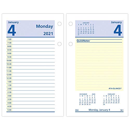 2021 Daily Desk Calendar Refill by AT-A-GLANCE, 3-1/2' x 6', Loose-Leaf, QuickNotes (E5175021)