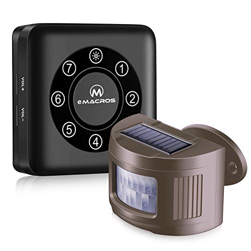 BLUEbits Wireless Solar Driveway Alarm, 1/2 Mile Long Range Waterproof Motion Detector Outdoor Motion Sensor Alert System No Interference with Others