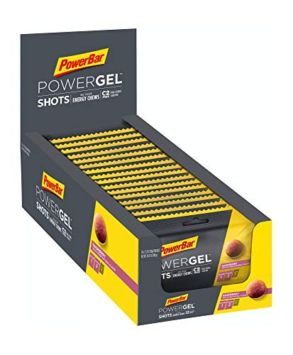 PowerBar PowerGel Energy Chews (Box of 16 Individual Packs) | C2MAX Energy Shots for Performance Athletes and Intense Training, Raspberry