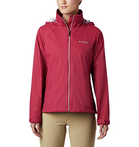 Columbia Women's Switchback III Adjustable Waterproof Rain Jacket, red Orchid, Large