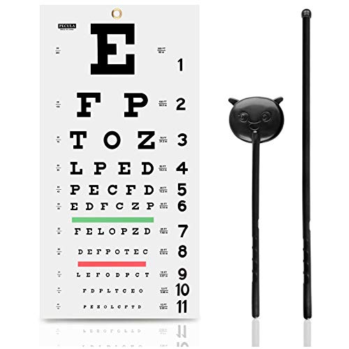 Eye Chart, Snellen Eye Chart, Wall Chart, Eye Charts With Hand Pointer And Eye Occluder For Eye Exams 20 feet 11 X 22 in..