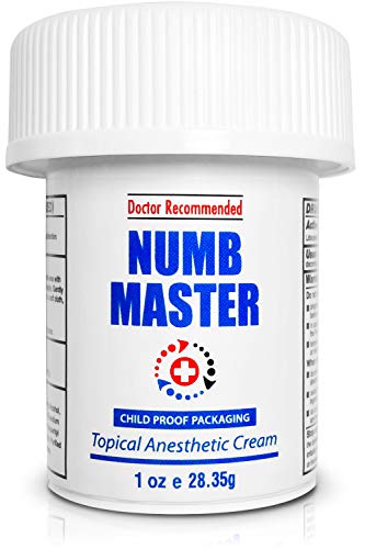 Numb Master 5% Lidocaine Topical Numbing Cream, Maximum Strength Long-Lasting Pain Relief Cream, Fast Acting Topical Anesthetic Cream with Aloe Vera, Vitamin E, Lecithin with Child Resistant Cap, 1oz