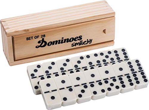 Smilejoy Classical Double 6 Dominos Game Set with Spinner 28pcs (2-4 Players)