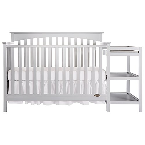 Dream On Me Chloe 5-in-1 Convertible Crib and Changer, Grey, Full Size