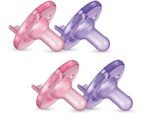 Philips Avent Soothie Pacifier, Pink/Purple, 0-3 months, 4 pack