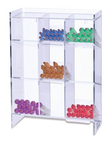 Clearform ML7100 Clear Acrylic Tube Rack with 9 Compartments, 16' H x 12' W x 5.5' D