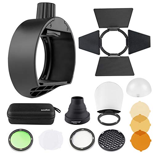 Godox AK-R1 Round Head Accessories Kit & Godox S-R1 Flash Head Adapter | Compatible for Godox V860II TT685 TT600 and Canon Nikon Sony Camera Flash Speedlight