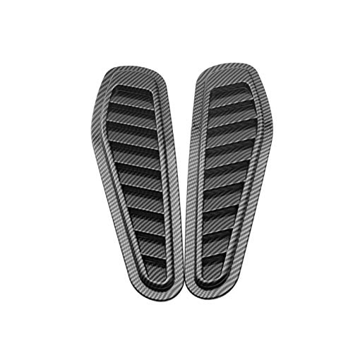 WSNDY Universal Car Carbon Fiber Look ABS Styling Sticker Decorative 2pcs Air Flow Intake Bonnet Vent Cover Hood Air Flow Fender Vent Cover Intake Grille (Color Name : Carbon Fiber)