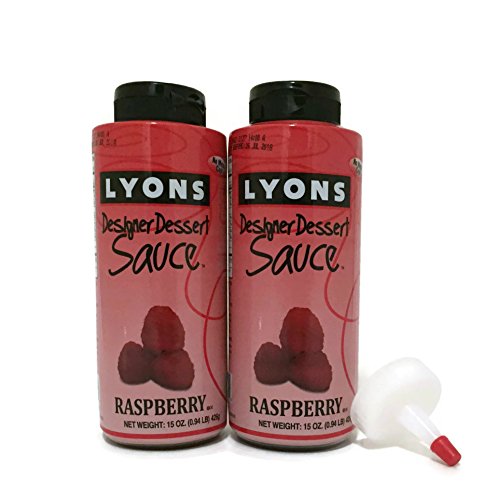 Lyons Gourmet Raspberry Dessert Sauce (Pack of 2) with Applicator Tip