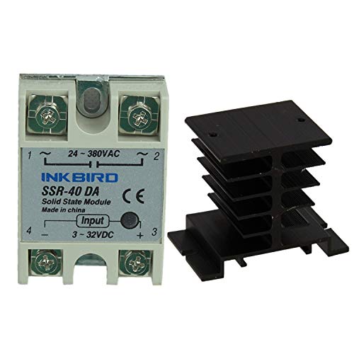 Inkbird Solid State Relay 40DA DC SSR Black Heat Sink for PID Thermostat Temperature Controller