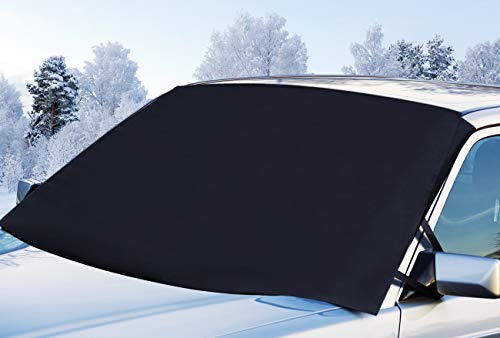 Gelibo Car Windshield Snow Cover with 2 Mirror Covers,Heavy-Duty Durable Sun Shade Snow,Ice,Frost Protector Waterproof for Cars,Standard Pickup,SUV