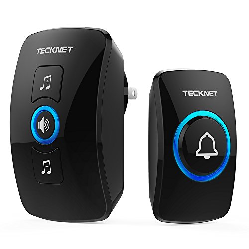 Wireless Doorbell, TeckNet Waterproof Wireless Door Bell Chime Kit, Operating at 1000 feet Range with 32 Chimes, 4 Volume Levels and LED Flash