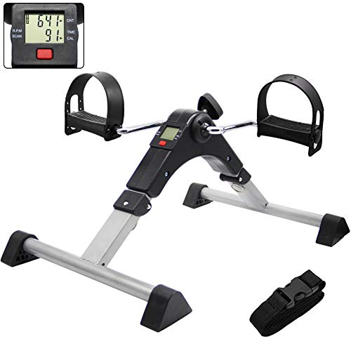 Hausse Folding Exercise Peddler Portable Pedal Exerciser with Electronic Display, Black