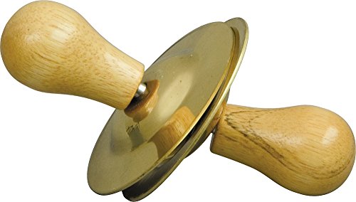 Rhythm Band Brass Cymbals with Knobs Finger Cymbals With Wood Knobs