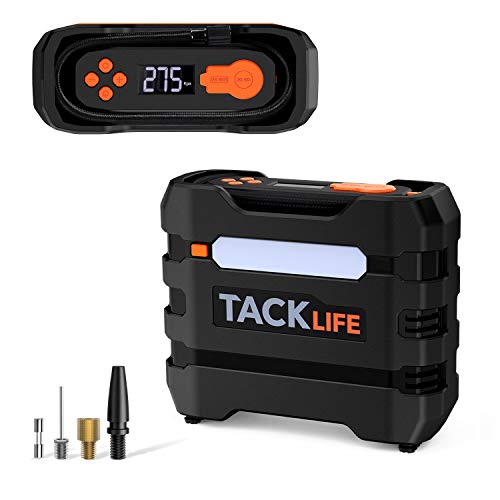 TACKLIFE 12V DC Car Tire Inflator Air Compressor Portable Multifunctional Tire Pump for Car Tires Bike Tires and Other Inflatables