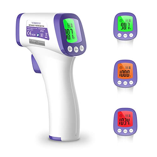 Vibeey Thermometer for Adults, Digital Non-Contact Forehead Infrared Thermometer with Fahrenheit Reading for Baby and Adults