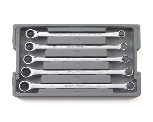 GEARWRENCH 5 Pc. GearBox 12 Pt. XL Double Box Ratcheting Wrench Set, Metric - 85987