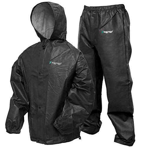 FROGG TOGGS Men's Pro Lite Waterproof Rain Suit, Carbon Black, X-Large/XX-Large
