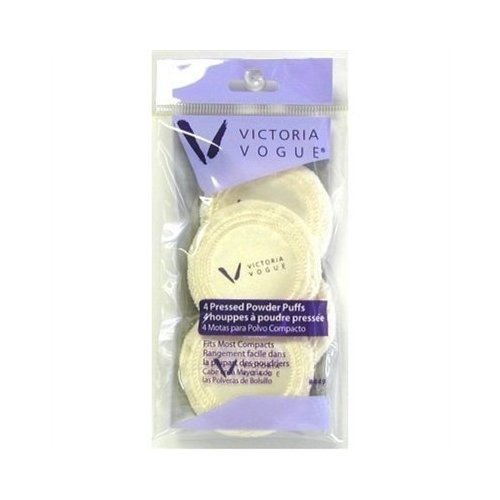 Victoria Vogue Round Puff Pressed Powder Puff, 4 Ea, 4count