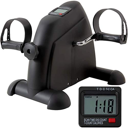 GOREDI Under Desk Bike Pedal Exerciser - Peddler Exerciser with LCD Display, Foot Pedal Exerciser for Seniors for Arm/Leg Exercise (Black)