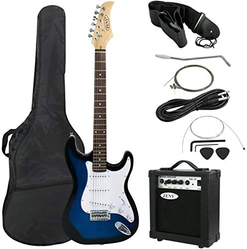ZENY 39' Full Size Electric Guitar with Amp, Case and Accessories Pack Beginner Starter Package, Blue Ideal Christmas Thanksgiving Holiday Gift
