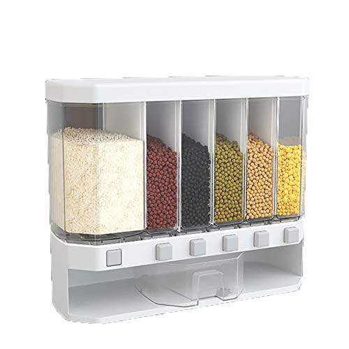 CRRD Wall Mounted Food Dispenser,12L Rice Bucket Whole Grains,Dry Food Dispenser Storage Box for Kitchen Dry Food Fruit Storage