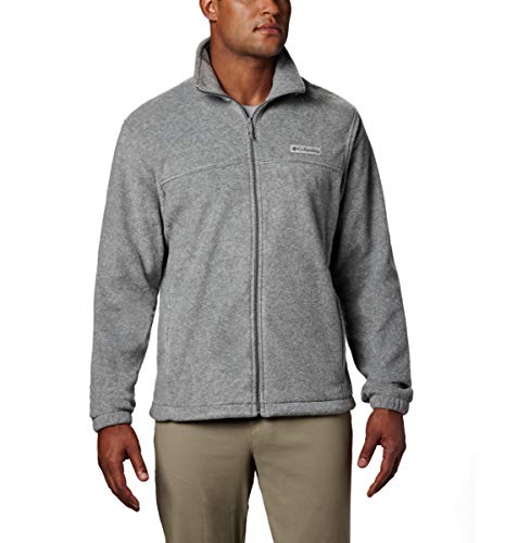 Columbia Men's Steens Mountain 2.0 Full Zip Fleece Jacket, Light Grey Heather, Medium