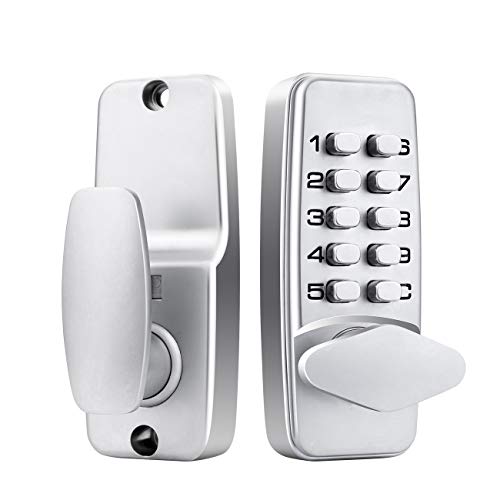 Keyless Entry Door Lock Deadbolt with Keypads, 100% Mechanical Waterproof Front Combination Key Code Door Locks, Digital Keypad Door Knob Deadbolt Lock for Door, Easy to Install, No Electronic