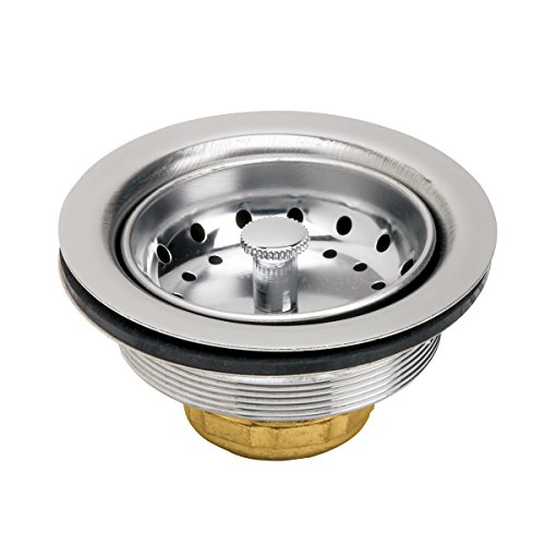 Highcraft 9733 Kitchen Sink (3-1/2'' Inch) Stainless Steel Drain Assembly With Strainer Basket-and Rubber Stopper, 3.5